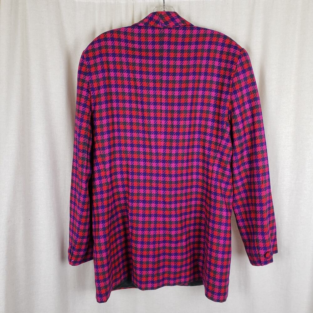 Vtg Evan Picone Houndstooth Wool Plaid Blazer Jacket Skirt Suit Set Womens sz 16 - Picture 5 of 14